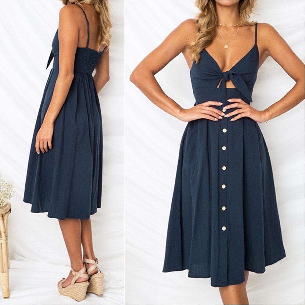 Sassy Sweetheart Smock Dress - Navy - Picture 2 of 8